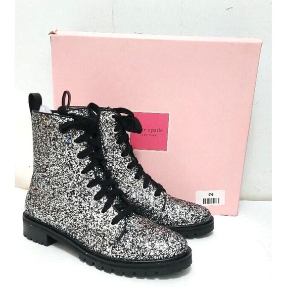 Kate Spade Women's Jemma Black Silver Glitter Fashion Boots Size 9 NIB MSRP 289 - Picture 5 of 12